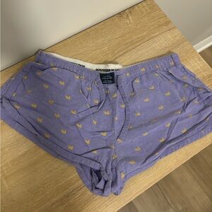 Southern Marsh Purple Duck Print Sleep Shorts